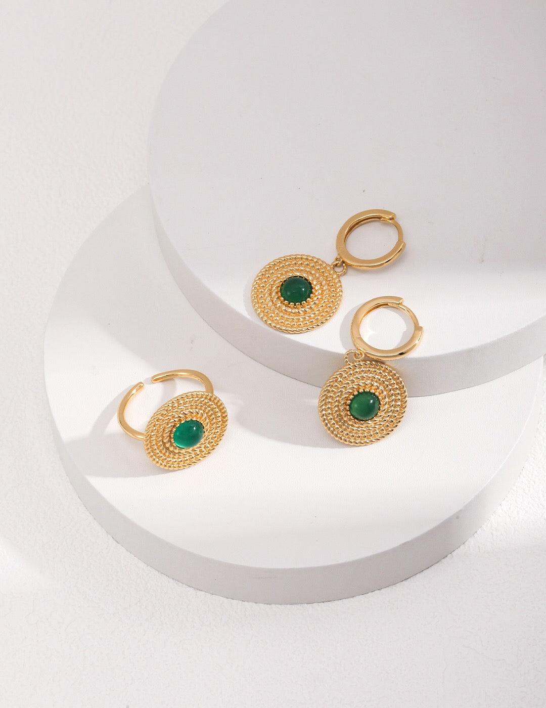 Green Chalcedony Open Ring-2