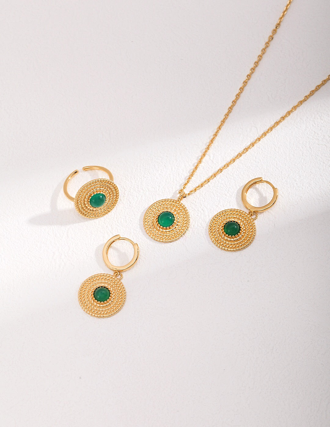 Green Chalcedony Open Ring-3