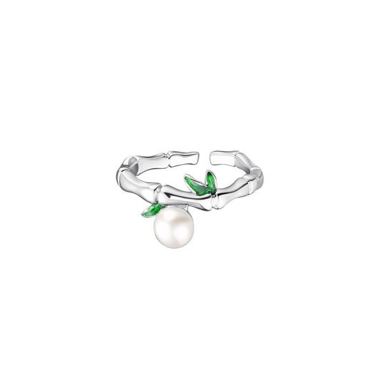 Dellium Bamboo Silver Ring-0