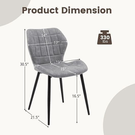 Dining Chairs Set of 2 with Padded Back  Metal Legs and Adjustable Foot Pads-Brown-8