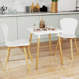 Square Dining Table with Adjustable Foot Pads for Dining Room Kitchen-White-0
