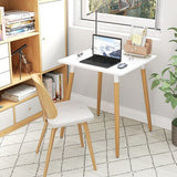 Square Dining Table with Adjustable Foot Pads for Dining Room Kitchen-White-1