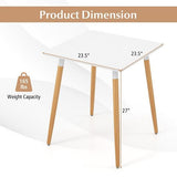 Square Dining Table with Adjustable Foot Pads for Dining Room Kitchen-White-3