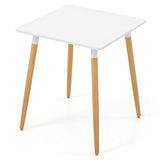 Square Dining Table with Adjustable Foot Pads for Dining Room Kitchen-White-4