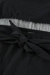 Black Bubble Sleeves Square Neck High Waist Bikini