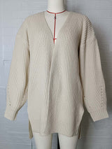 Mid-Length V Neck Knit Cardigan