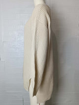 Mid-Length V Neck Knit Cardigan