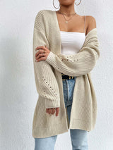 Mid-Length V Neck Knit Cardigan