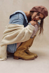 Mid-Length V Neck Knit Cardigan