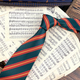 Men's Ties Retro Coffee Color Orange Red Striped Tie Hand Hit 8CM
