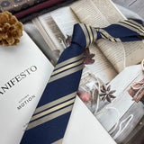 Men's Ties Retro Coffee Color Orange Red Striped Tie Hand Hit 8CM