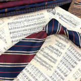 Men's Ties Retro Coffee Color Orange Red Striped Tie Hand Hit 8CM