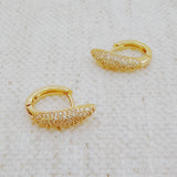 Pave Marquise Huggie Hoop Earrings