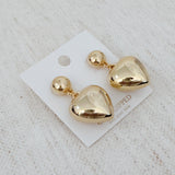 Puff Dangle Heart Earrings