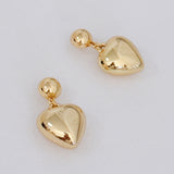 Puff Dangle Heart Earrings