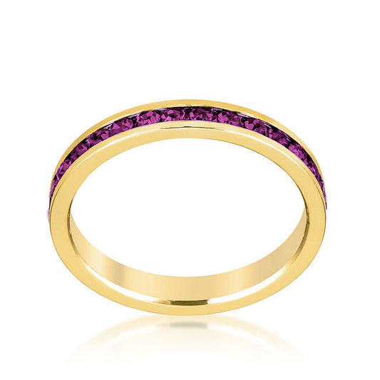 Stylish Stackables with Purple Crystal Ring-1
