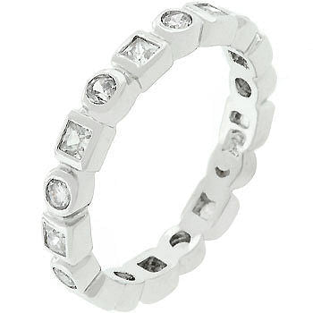 Rhodium Plated Eternity Stackable Band-0