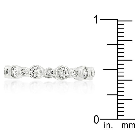 Alternating Bezel Linked Cubic Zirconia Eternity Band-1