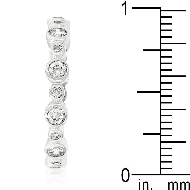 Alternating Bezel Linked Cubic Zirconia Eternity Band-0