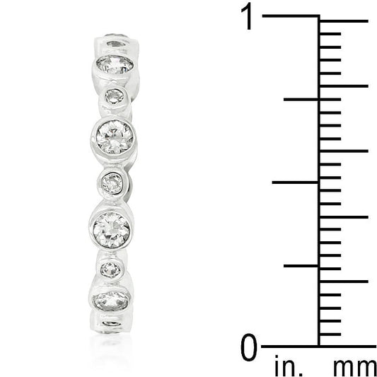 Alternating Bezel Linked Cubic Zirconia Eternity Band-0