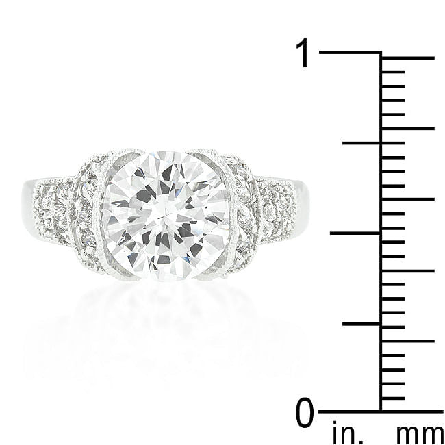 Tension Set Cubic Zirconia Engagement Ring-2