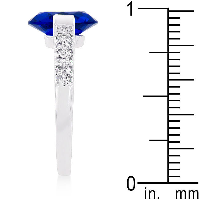 Blue Oval Cubic Zirconia Engagement Ring-3