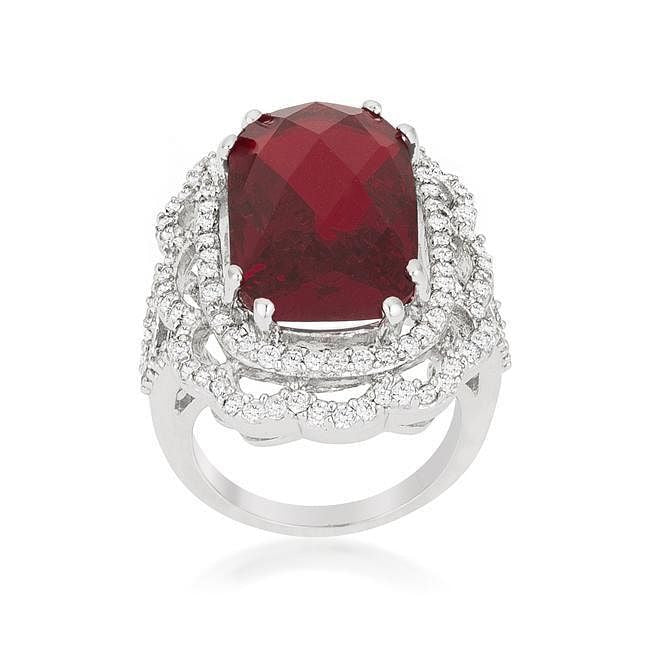 Red Cocktail Crest Ring-0