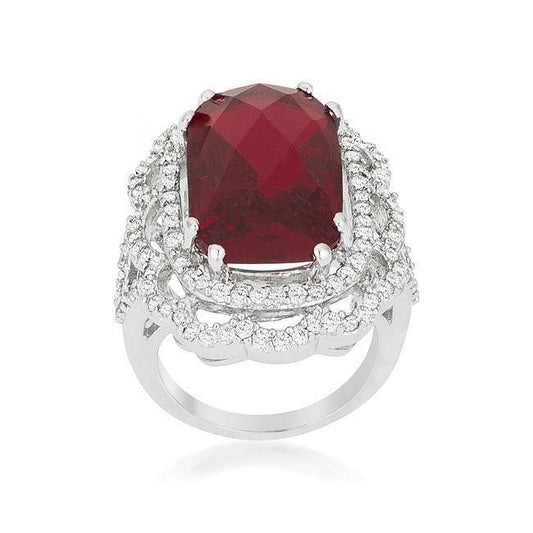 Red Cocktail Crest Ring-0