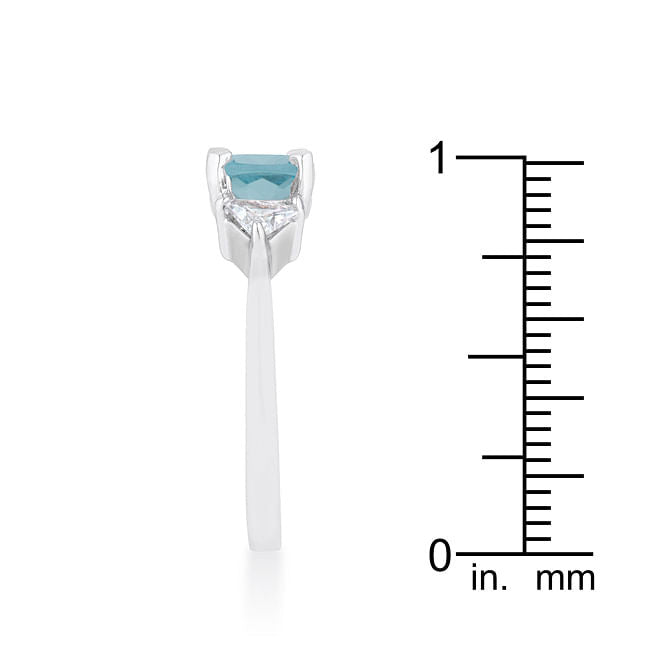 Shonda 1.8ct Blue Topaz CZ Rhodium Cushion Classic Statement Ring-4