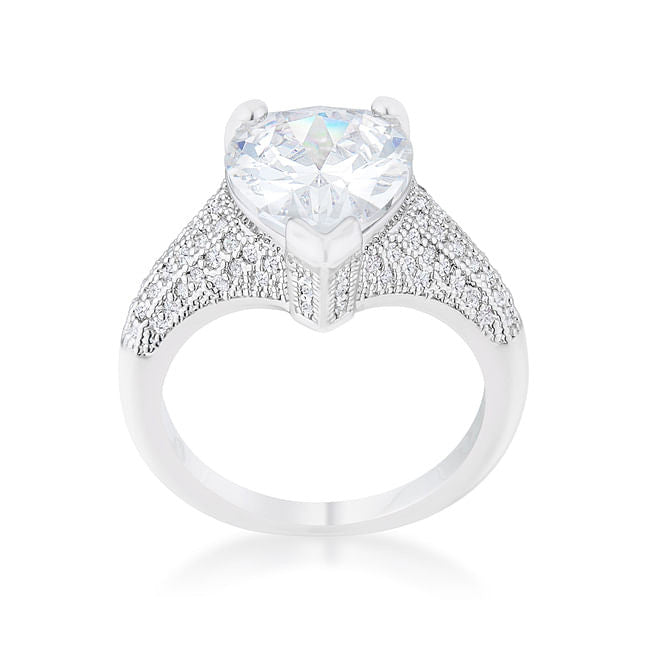 Rhyne 5.8ct CZ Rhodium Pear Cocktail Ring-1