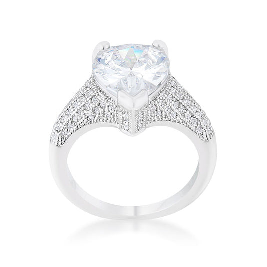Rhyne 5.8ct CZ Rhodium Pear Cocktail Ring-1
