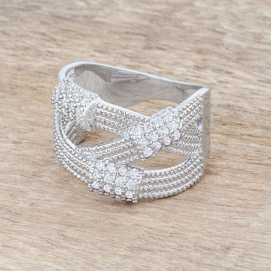 Peyton 0.36ct CZ Rhodium Wide Cable Statement Ring-1