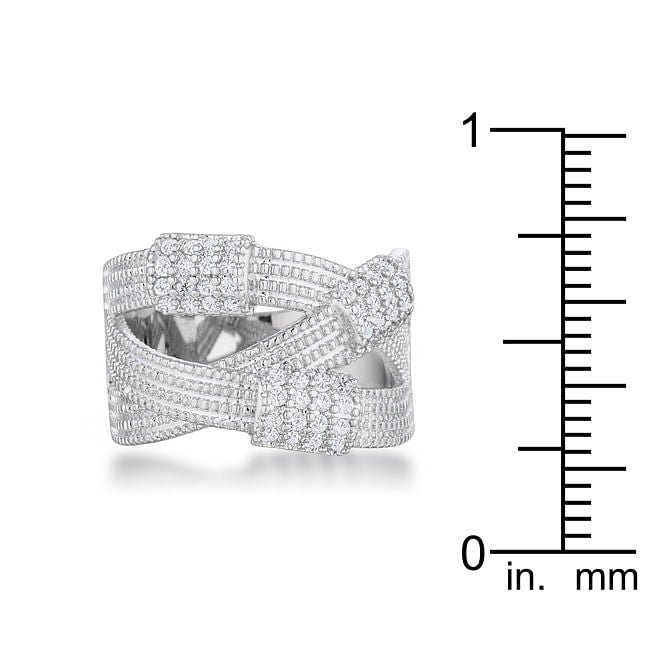 Peyton 0.36ct CZ Rhodium Wide Cable Statement Ring-4