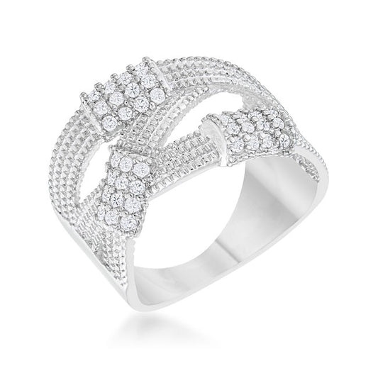 Peyton 0.36ct CZ Rhodium Wide Cable Statement Ring-0