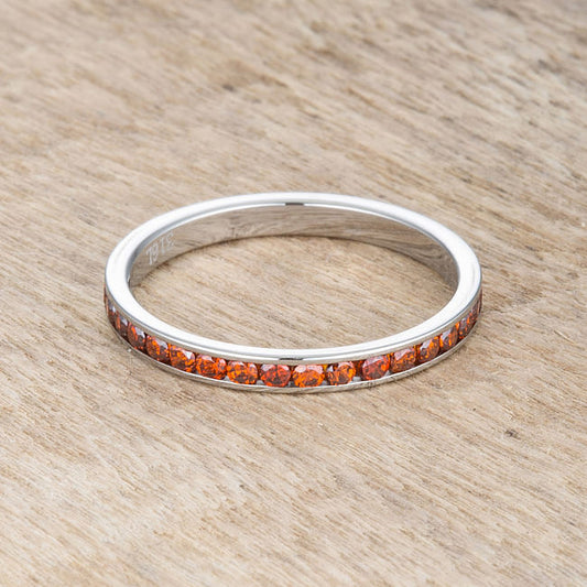 Teresa 0.5ct Dark Champagne CZ Stainless Steel Eternity Band-1
