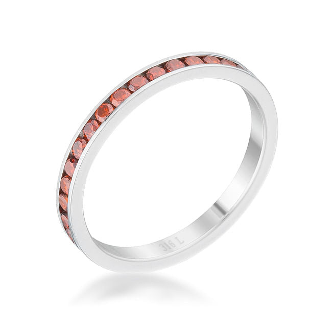 Teresa 0.5ct Dark Champagne CZ Stainless Steel Eternity Band-0
