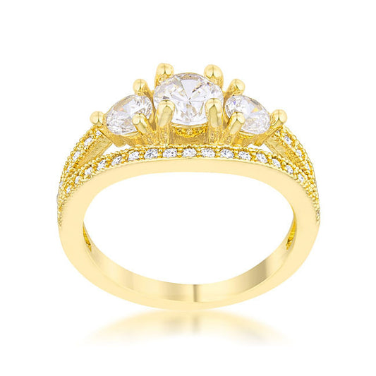 Geneviere 1.45ct CZ 14k Gold Classic Ring-1