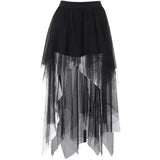 Punk Sexy Anime /  High-Waisted Goth-Style Mesh Skirt - Festival Wear
