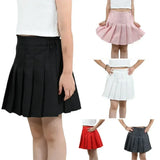Summer Girl Pleated Skirt Children Summer Skirt Girls Mini Skirts Vintage Pleated Skirt 3-13Y Junior Girls Ruched Cullottes