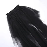 Punk Sexy Anime /  High-Waisted Goth-Style Mesh Skirt - Festival Wear