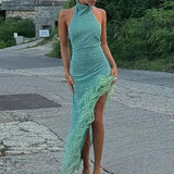 The Ultimate Feather-Trimmed Party Dress - Wearable Art