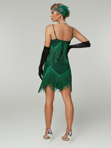 1920s Flapper Dress - Sequin Beaded Gatsby Fringe Mini - Plus Size