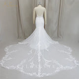 FL&AEVVE Customized Luvury Lace Wedding Dress Spaghetti Straps Beach Bridal Dresses Wedding Party Gown vestidos de novia