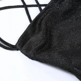 Sexy 90s Cowl-Neck Rave Dress - Glitter Y2K Clubwear | Femstylo