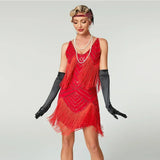 1920s Flapper Dress - Sequin Beaded Gatsby Fringe Mini - Plus Size