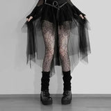 Punk Sexy Anime /  High-Waisted Goth-Style Mesh Skirt - Festival Wear