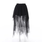 Punk Sexy Anime /  High-Waisted Goth-Style Mesh Skirt - Festival Wear
