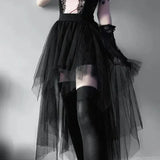 Punk Sexy Anime /  High-Waisted Goth-Style Mesh Skirt - Festival Wear