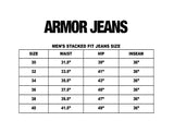 AR711 BLACK/BROWM DISTRESSED STAR STACKED JEANS