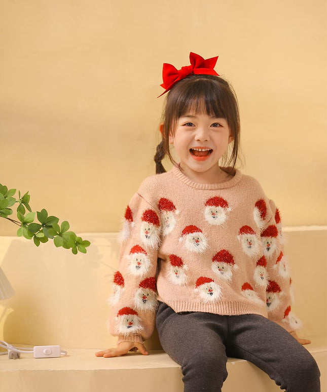 Children's Santa Claus Head Knitted Christmas Sweater | NCS